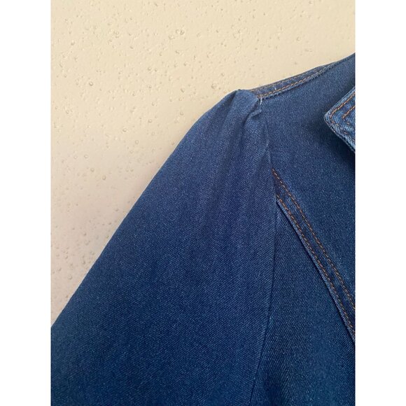 NWT Blue Denim Button-Up Dress With Belted Waist By Allega K - Size M - Picture 11 of 15